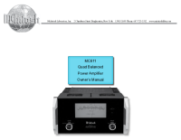 McIntosh MC611 - Owners manual